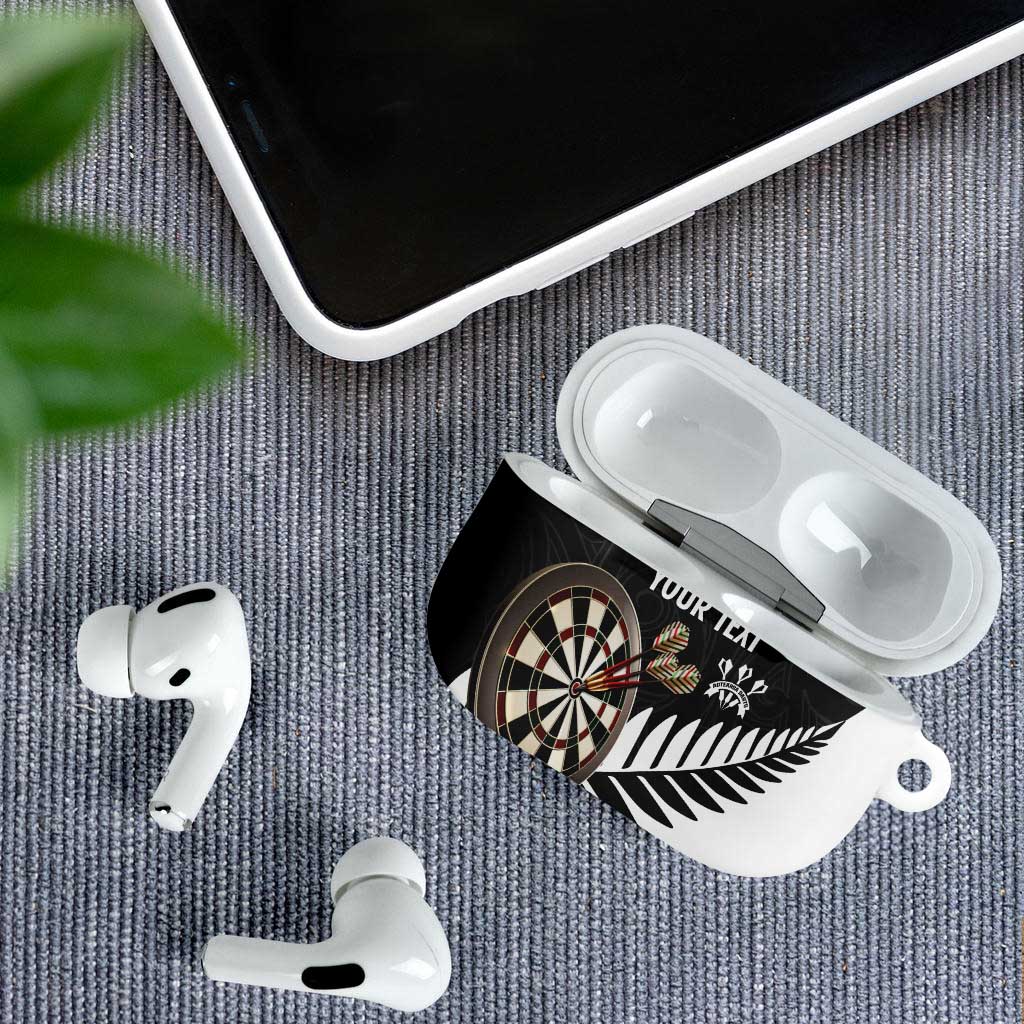 Personalised New Zealand Darts AirPods Case Silver Fern Aotearoa Maori Pattern - Polynesian Pride