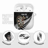Personalised New Zealand Darts AirPods Case Silver Fern Aotearoa Maori Pattern - Polynesian Pride