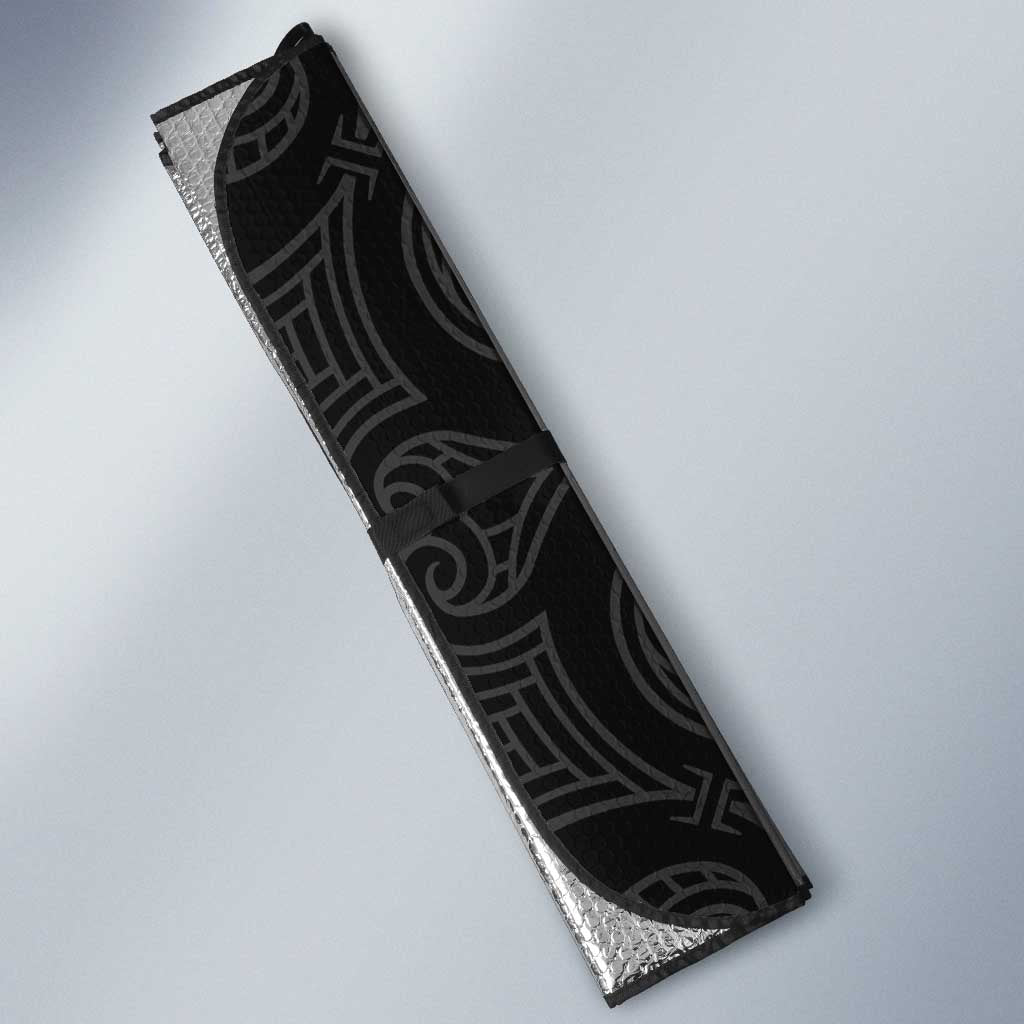 Personalised New Zealand Darts Auto Sun Shade Silver Fern Aotearoa Maori Pattern - Polynesian Pride