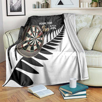 Personalised New Zealand Darts Blanket Silver Fern Aotearoa Maori Pattern - Polynesian Pride