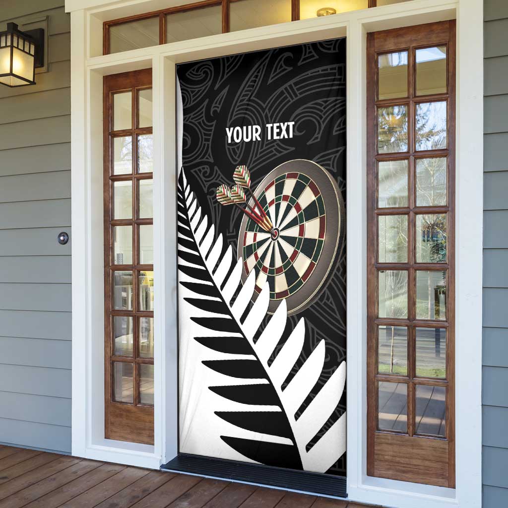 Personalised New Zealand Darts Door Cover Silver Fern Aotearoa Maori Pattern - Polynesian Pride