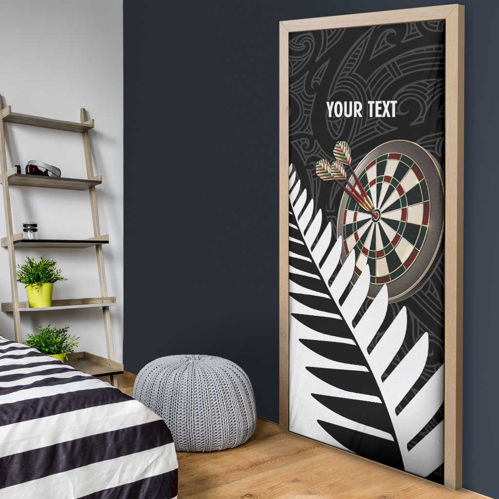 Personalised New Zealand Darts Door Cover Silver Fern Aotearoa Maori Pattern - Polynesian Pride