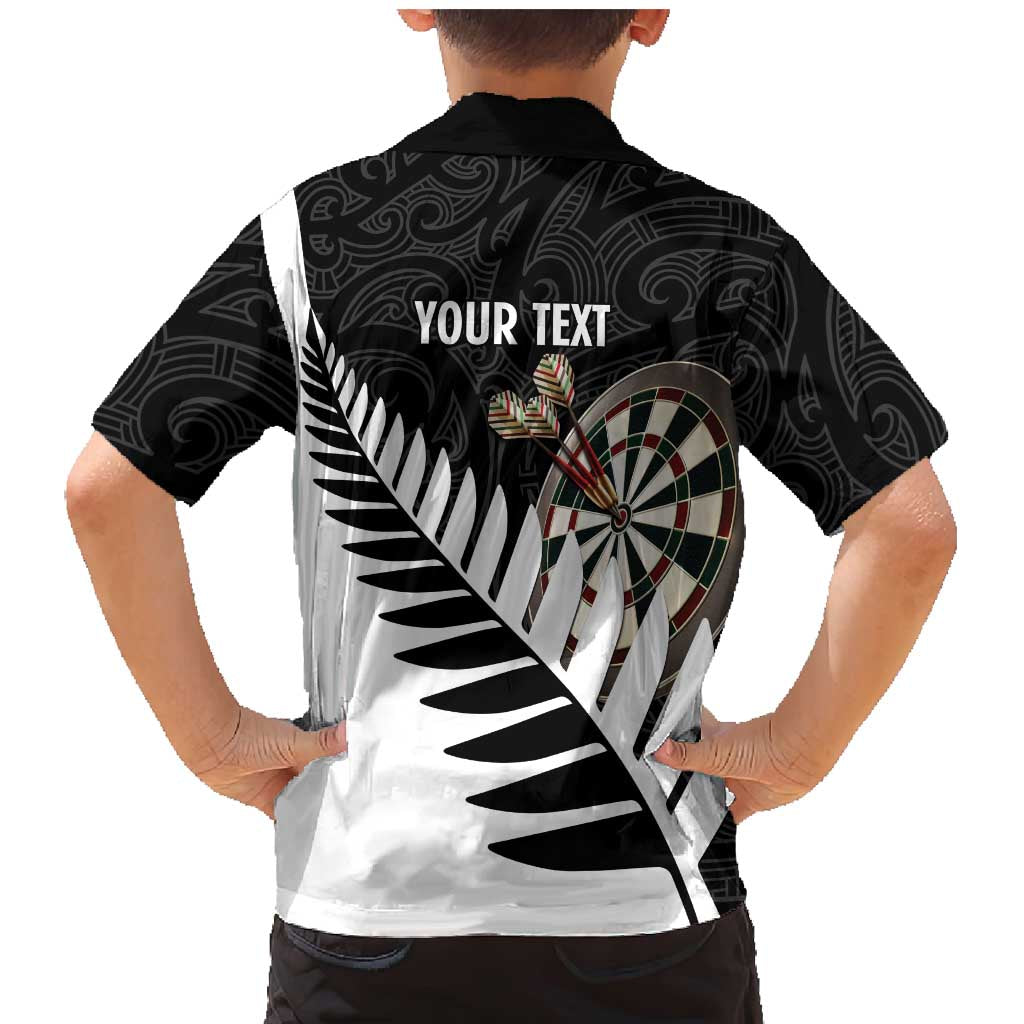 Personalised New Zealand Darts Family Matching Mermaid Dress and Hawaiian Shirt Silver Fern Aotearoa Maori Pattern - Polynesian Pride