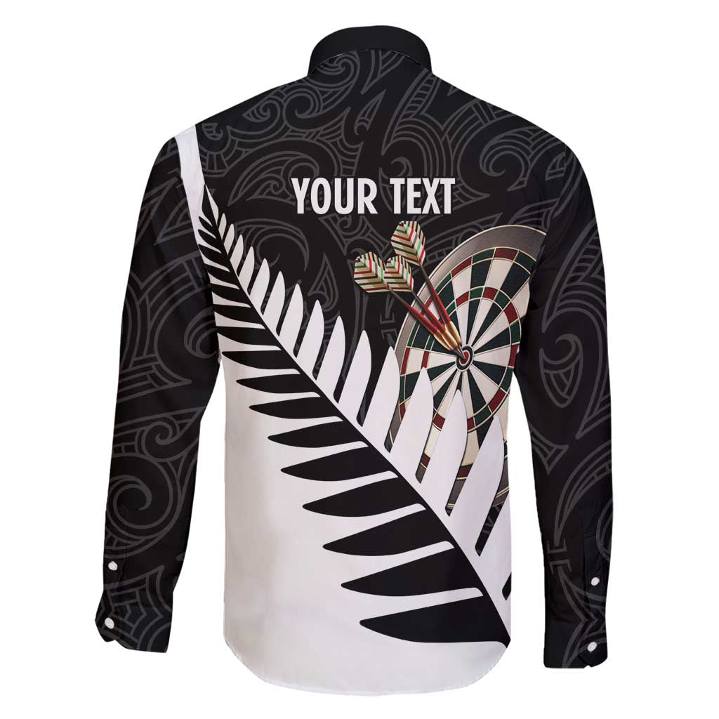 Personalised New Zealand Darts Family Matching Off Shoulder Short Dress and Hawaiian Shirt Silver Fern Aotearoa Maori Pattern - Polynesian Pride
