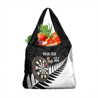 Personalised New Zealand Darts Grocery Bag Silver Fern Aotearoa Maori Pattern - Polynesian Pride