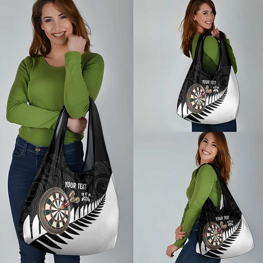 Personalised New Zealand Darts Grocery Bag Silver Fern Aotearoa Maori Pattern - Polynesian Pride