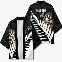 Personalised New Zealand Darts Kimono Silver Fern Aotearoa Maori Pattern - Polynesian Pride