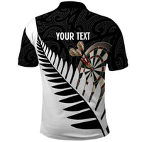 Personalised New Zealand Darts Polo Shirt Silver Fern Aotearoa Maori Pattern - Polynesian Pride