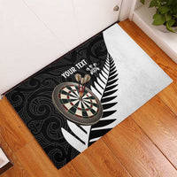Personalised New Zealand Darts Rubber Doormat Silver Fern Aotearoa Maori Pattern LT14 - Polynesian Pride