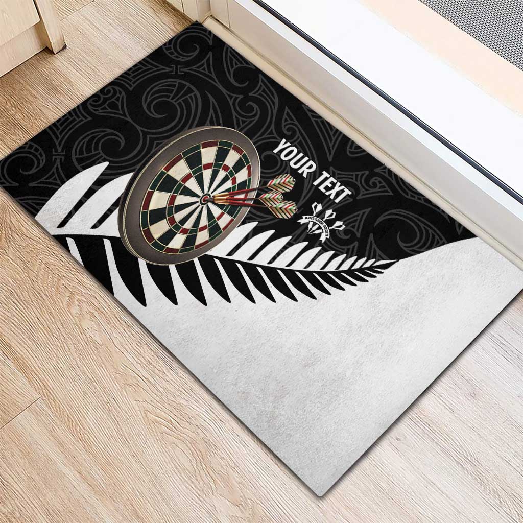 Personalised New Zealand Darts Rubber Doormat Silver Fern Aotearoa Maori Pattern LT14 - Polynesian Pride