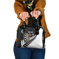 Personalised New Zealand Darts Shoulder Handbag Silver Fern Aotearoa Maori Pattern - Polynesian Pride