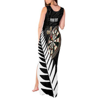 Personalised New Zealand Darts Tank Maxi Dress Silver Fern Aotearoa Maori Pattern - Polynesian Pride