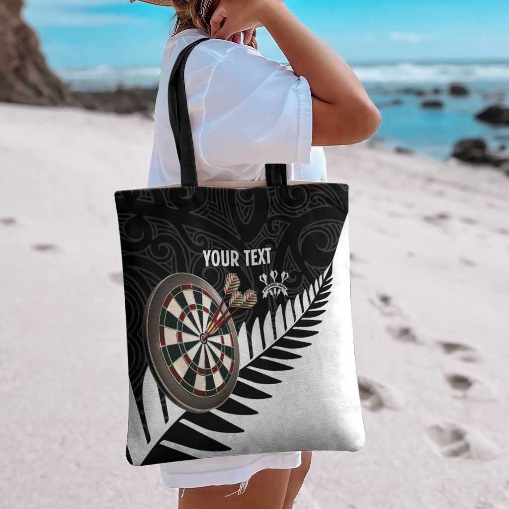 Personalised New Zealand Darts Tote Bag Silver Fern Aotearoa Maori Pattern - Polynesian Pride