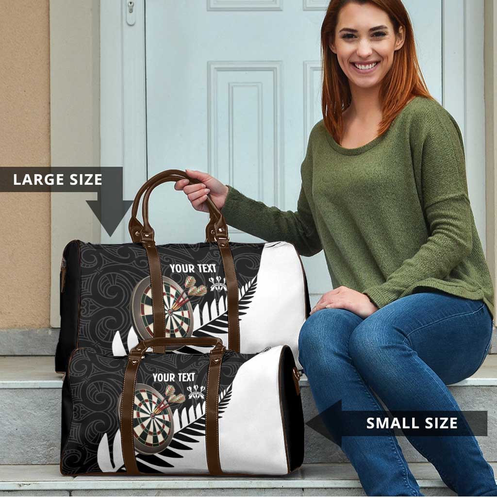 Personalised New Zealand Darts Travel Bag Silver Fern Aotearoa Maori Pattern - Polynesian Pride