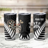 Personalised New Zealand Darts Tumbler Cup Silver Fern Aotearoa Maori Pattern - Polynesian Pride