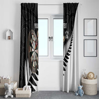 Personalised New Zealand Darts Window Curtain Silver Fern Aotearoa Maori Pattern - Polynesian Pride