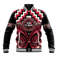 Aotearoa Ngai Te Rangi Personalised Baseball Jacket Maori Iwi Poutama Puhoro Tattoo LT14 Unisex Red - Polynesian Pride
