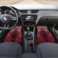 Aotearoa Ngai Te Rangi Personalised Car Mats Maori Iwi Poutama Puhoro Tattoo LT14 Set 2pcs - Front Red - Polynesian Pride