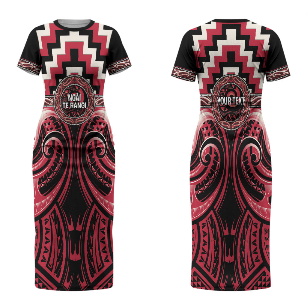 Aotearoa Ngai Te Rangi Personalised Couples Matching Short Sleeve Bodycon Dress and Hawaiian Shirt Maori Iwi Poutama Puhoro Tattoo LT14 - Polynesian Pride