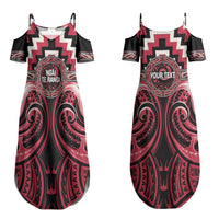Aotearoa Ngai Te Rangi Personalised Couples Matching Summer Maxi Dress and Hawaiian Shirt Maori Iwi Poutama Puhoro Tattoo LT14 - Polynesian Pride