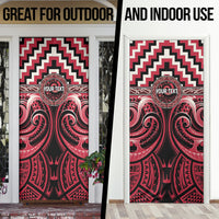 Aotearoa Ngai Te Rangi Personalised Door Cover Maori Iwi Poutama Puhoro Tattoo LT14 - Polynesian Pride