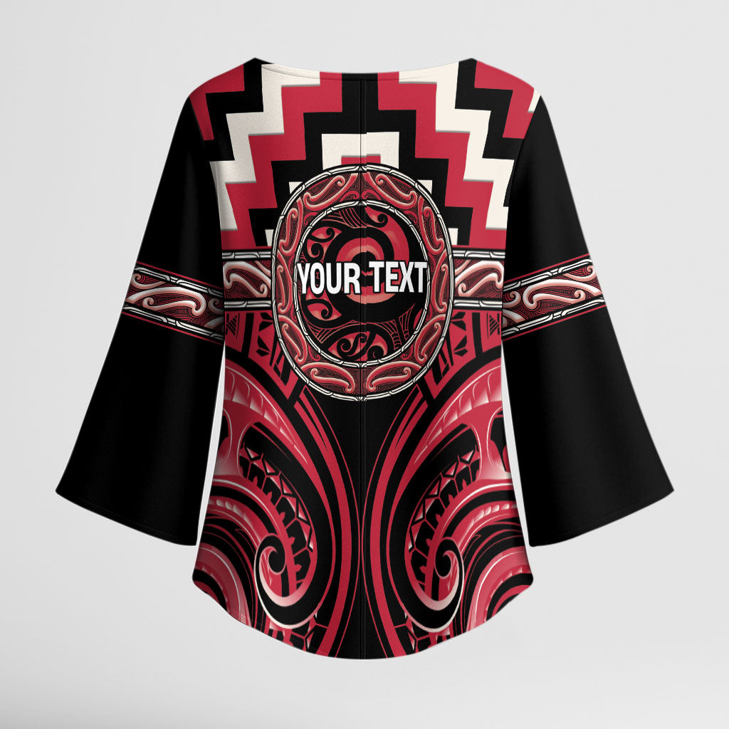 Aotearoa Ngai Te Rangi Personalised Kimono Sleeve Blouse Maori Iwi Poutama Puhoro Tattoo LT14 - Polynesian Pride