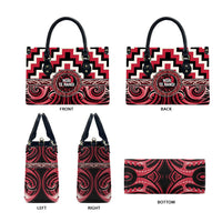 Aotearoa Ngai Te Rangi Leather Bag Maori Iwi Poutama Puhoro Tattoo LT14 - Polynesian Pride