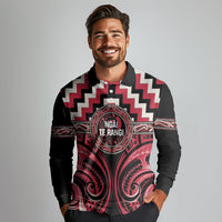 Aotearoa Ngai Te Rangi Personalised Long Sleeve Polo Shirt Maori Iwi Poutama Puhoro Tattoo LT14 - Polynesian Pride