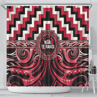 Aotearoa Ngai Te Rangi Shower Curtain Maori Iwi Poutama Puhoro Tattoo LT14 - Polynesian Pride