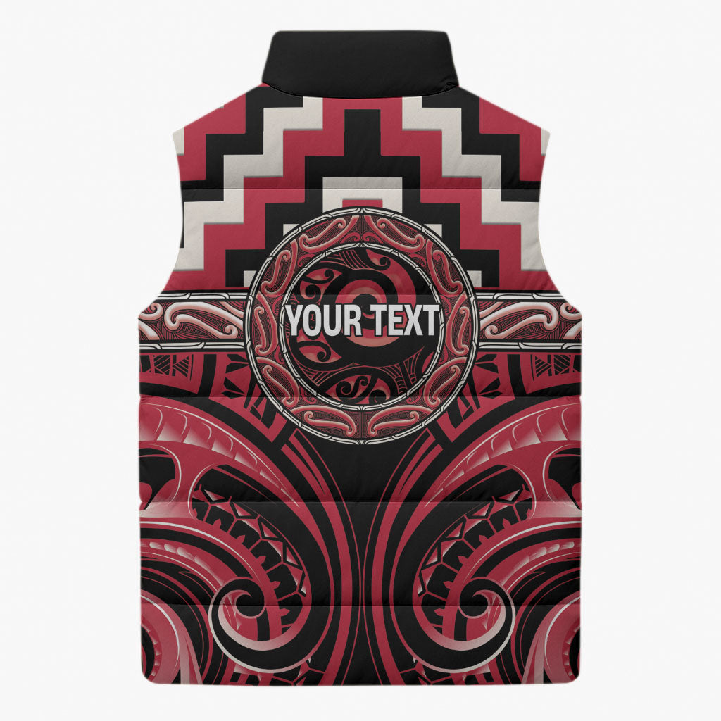 Aotearoa Ngai Te Rangi Personalised Sleeveless Puffer Jacket Maori Iwi Poutama Puhoro Tattoo LT14 - Polynesian Pride
