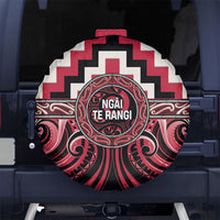 Aotearoa Ngai Te Rangi Spare Tire Cover Maori Iwi Poutama Puhoro Tattoo LT14 No hole Red - Polynesian Pride