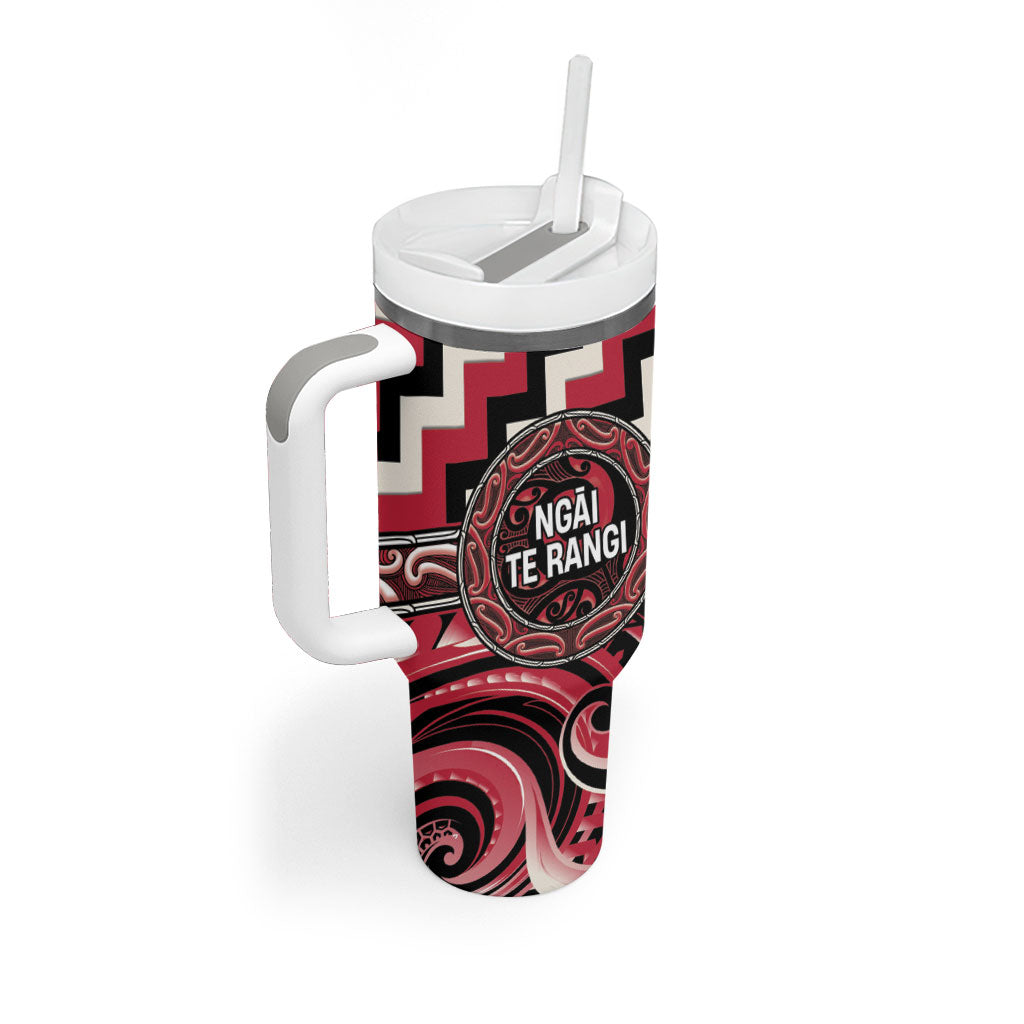 Aotearoa Ngai Te Rangi Personalised Tumbler With Handle Maori Iwi Poutama Puhoro Tattoo LT14 - Polynesian Pride