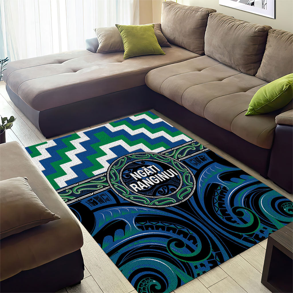 Aotearoa Ngati Ranginui Area Rug Maori Iwi Poutama Puhoro Tattoo LT14 - Polynesian Pride