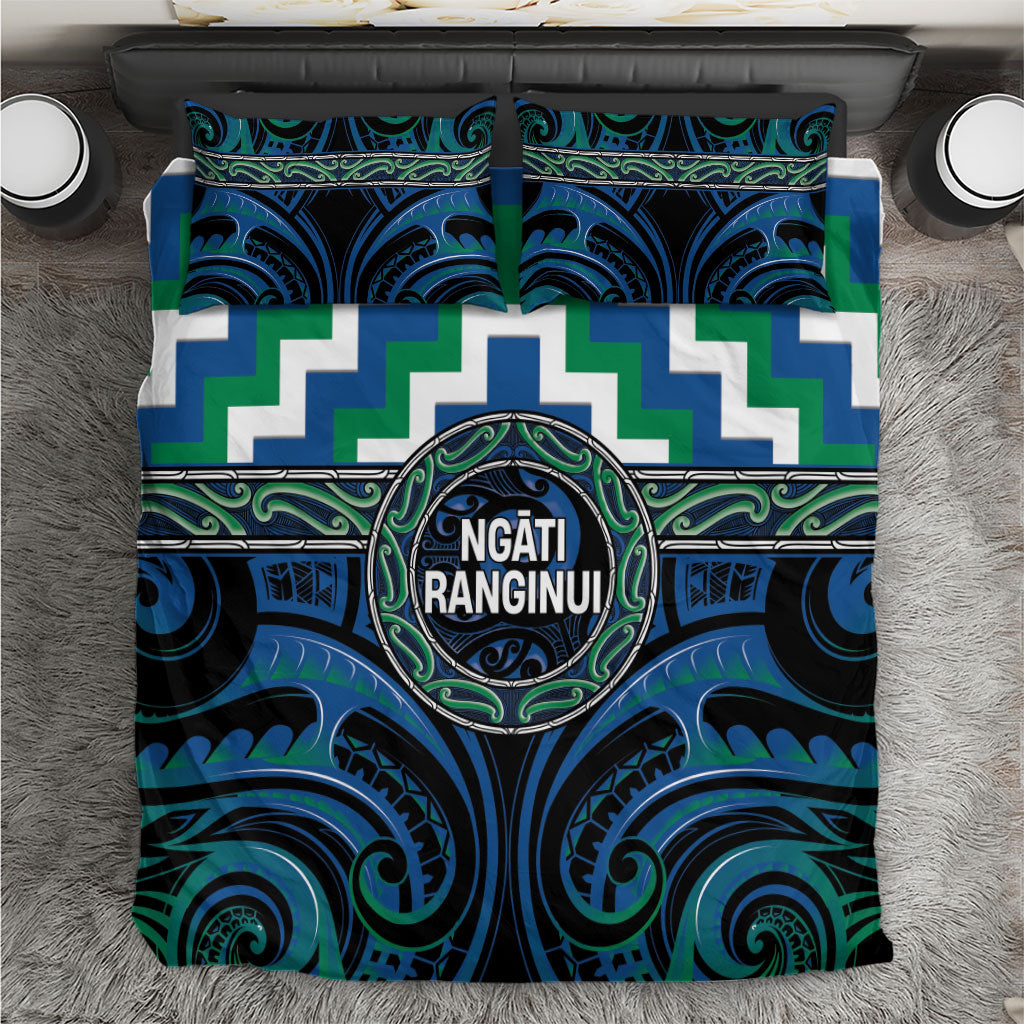 Aotearoa Ngati Ranginui Bedding Set Maori Iwi Poutama Puhoro Tattoo LT14 Green - Polynesian Pride