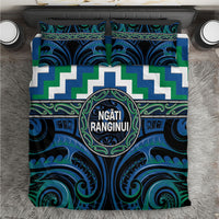 Aotearoa Ngati Ranginui Bedding Set Maori Iwi Poutama Puhoro Tattoo LT14 Green - Polynesian Pride