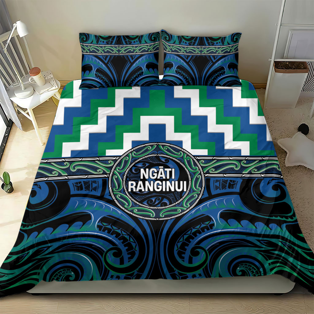 Aotearoa Ngati Ranginui Bedding Set Maori Iwi Poutama Puhoro Tattoo LT14 - Polynesian Pride