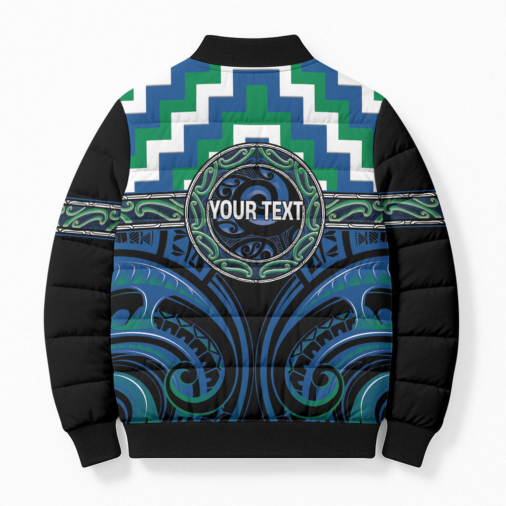 Aotearoa Ngati Ranginui Personalised Bomber Puffer Jacket Maori Iwi Poutama Puhoro Tattoo LT14 - Polynesian Pride