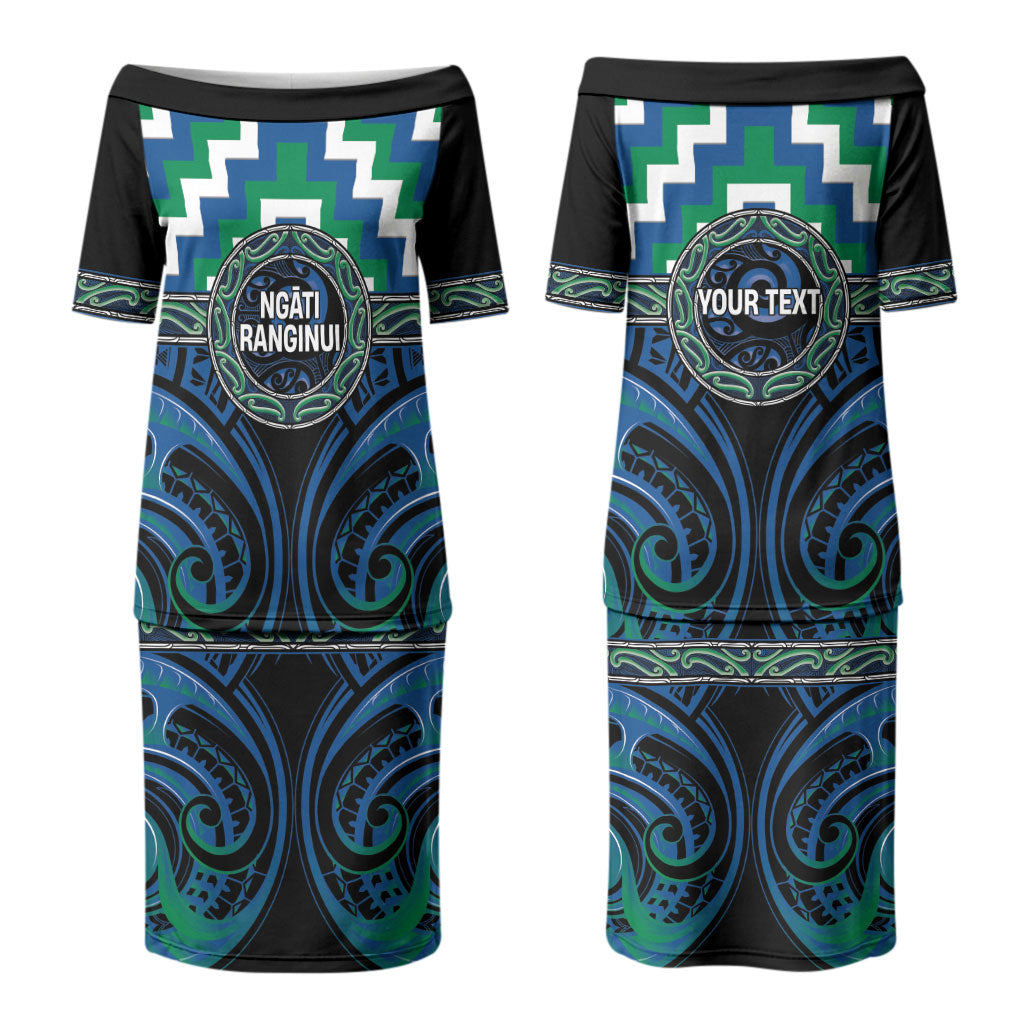 Aotearoa Ngati Ranginui Personalised Couples Matching Puletasi and Long Sleeve Button Shirt Maori Iwi Poutama Puhoro Tattoo LT14 - Polynesian Pride