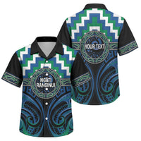 Aotearoa Ngati Ranginui Personalised Family Matching Off Shoulder Maxi Dress and Hawaiian Shirt Maori Iwi Poutama Puhoro Tattoo LT14 Son's Shirt Green - Polynesian Pride
