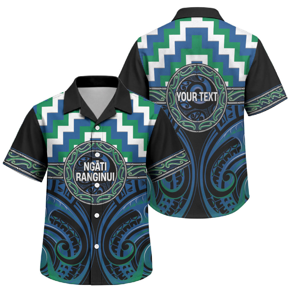 Aotearoa Ngati Ranginui Personalised Family Matching Short Sleeve Bodycon Dress and Hawaiian Shirt Maori Iwi Poutama Puhoro Tattoo LT14 Son's Shirt Green - Polynesian Pride