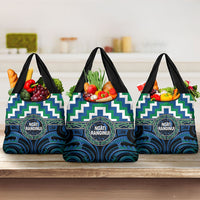 Aotearoa Ngati Ranginui Grocery Bag Maori Iwi Poutama Puhoro Tattoo LT14 3-pack One Size Green - Polynesian Pride