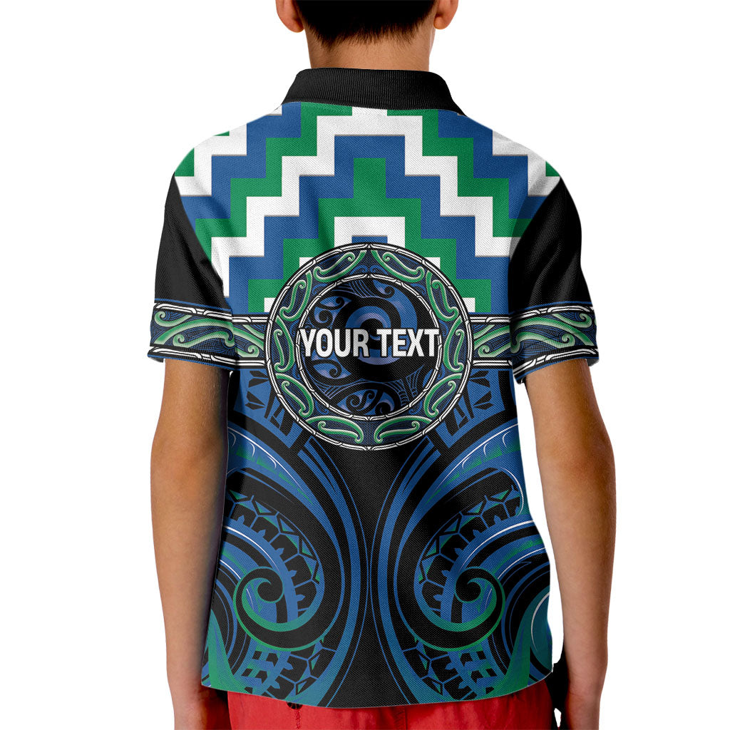Aotearoa Ngati Ranginui Personalised Kid Polo Shirt Maori Iwi Poutama Puhoro Tattoo LT14 - Polynesian Pride