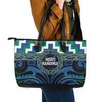 Aotearoa Ngati Ranginui Leather Tote Bag Maori Iwi Poutama Puhoro Tattoo LT14 - Polynesian Pride