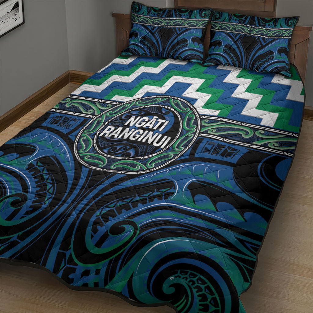 Aotearoa Ngati Ranginui Quilt Bed Set Maori Iwi Poutama Puhoro Tattoo LT14 - Polynesian Pride
