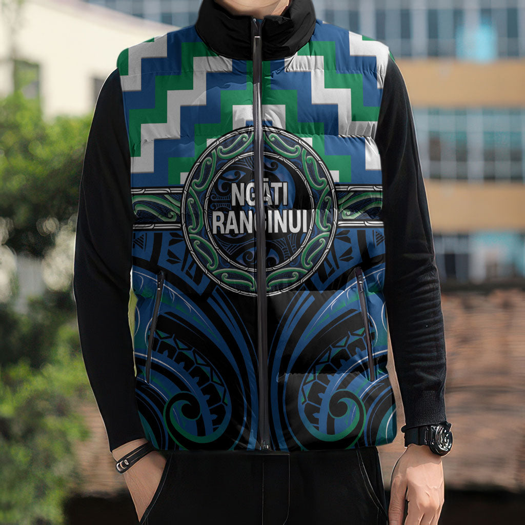 Aotearoa Ngati Ranginui Personalised Sleeveless Puffer Jacket Maori Iwi Poutama Puhoro Tattoo LT14 - Polynesian Pride
