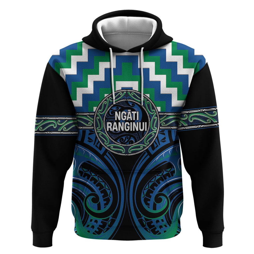 Aotearoa Ngati Ranginui Personalised Zip Hoodie Maori Iwi Poutama Puhoro Tattoo LT14 Pullover Hoodie Green - Polynesian Pride