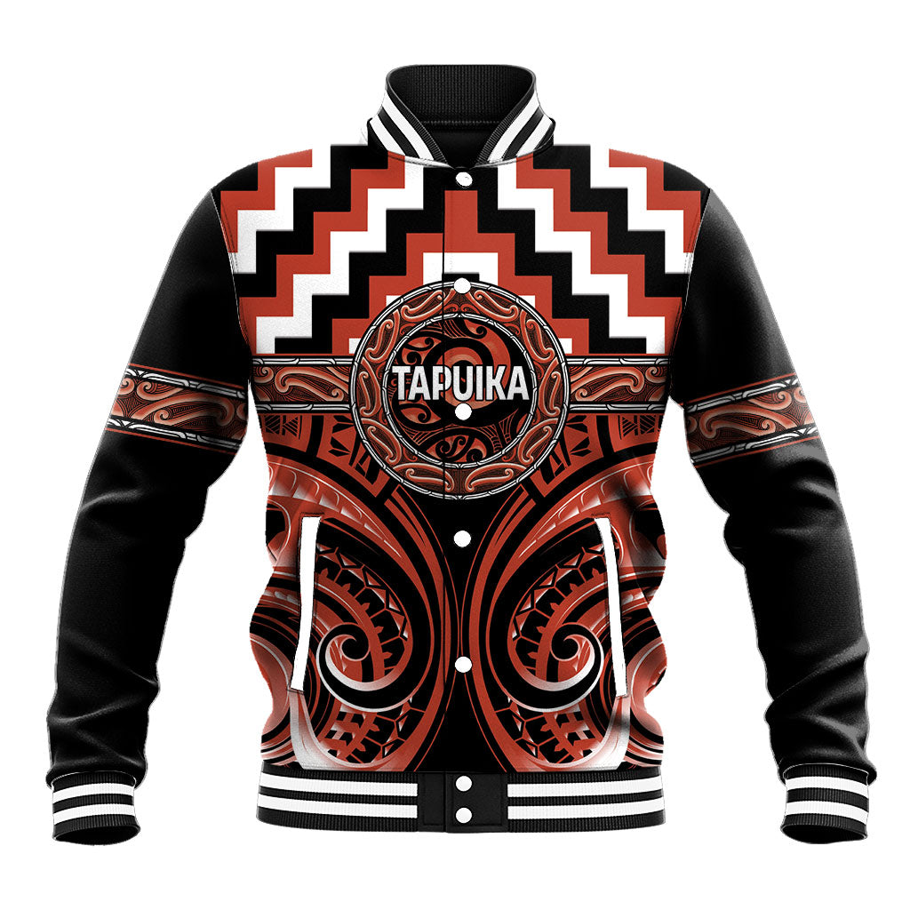 Aotearoa Tapuika Personalised Baseball Jacket Maori Iwi Poutama Puhoro Tattoo LT14 Unisex Red - Polynesian Pride