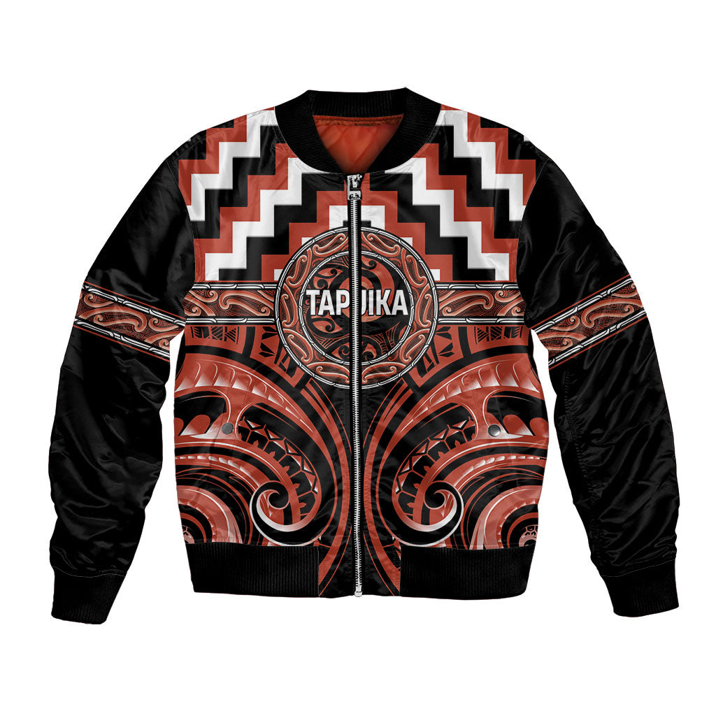Aotearoa Tapuika Personalised Bomber Jacket Maori Iwi Poutama Puhoro Tattoo LT14 Unisex Red - Polynesian Pride