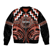 Aotearoa Tapuika Personalised Bomber Jacket Maori Iwi Poutama Puhoro Tattoo LT14 Unisex Red - Polynesian Pride