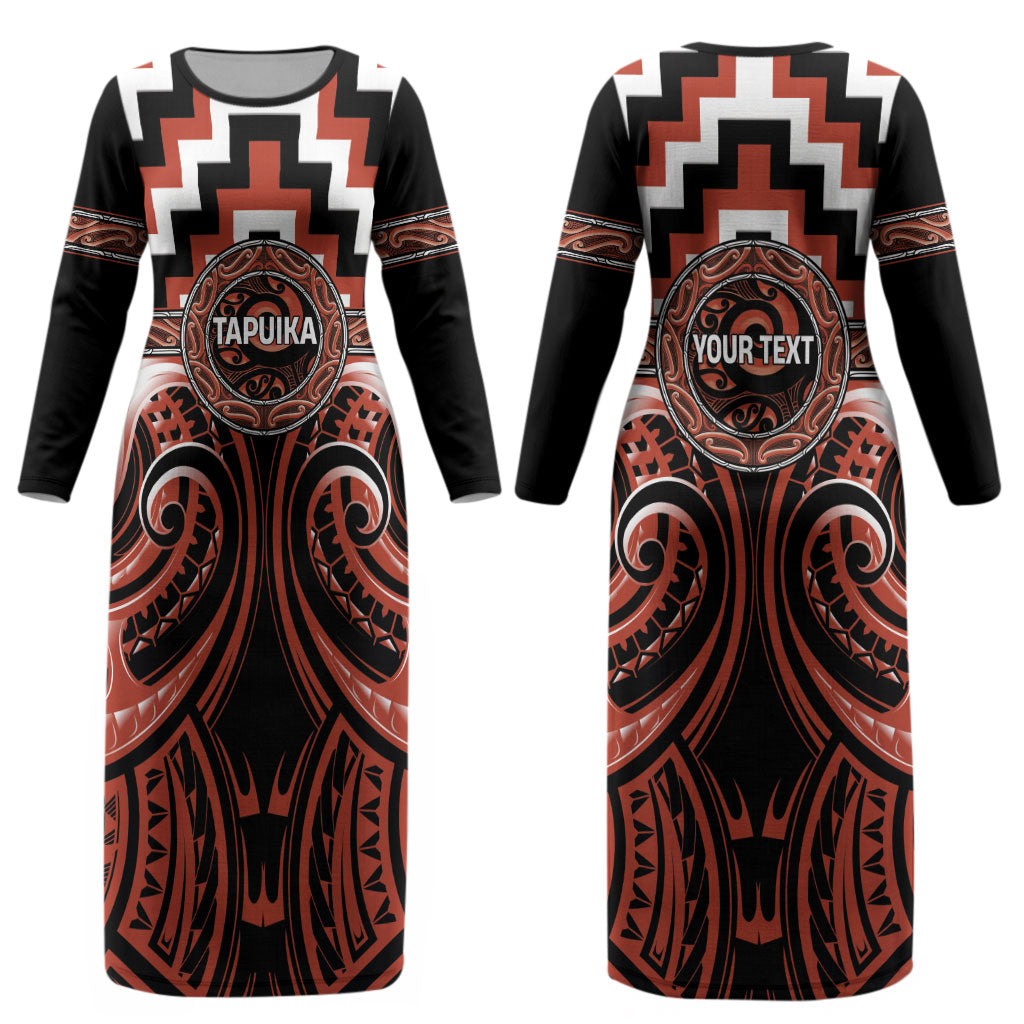 Aotearoa Tapuika Personalised Couples Matching Long Sleeve Bodycon Dress and Hawaiian Shirt Maori Iwi Poutama Puhoro Tattoo LT14 - Polynesian Pride
